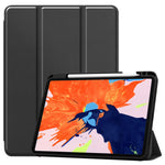 Forretnings-trefløjet stander PU-læder Blød TPU-bagside Automatisk vågne-/dvalefunktion cover med blyantholder til iPad Pro 12.9 (2022) / (2021) / (2020) / (2018)