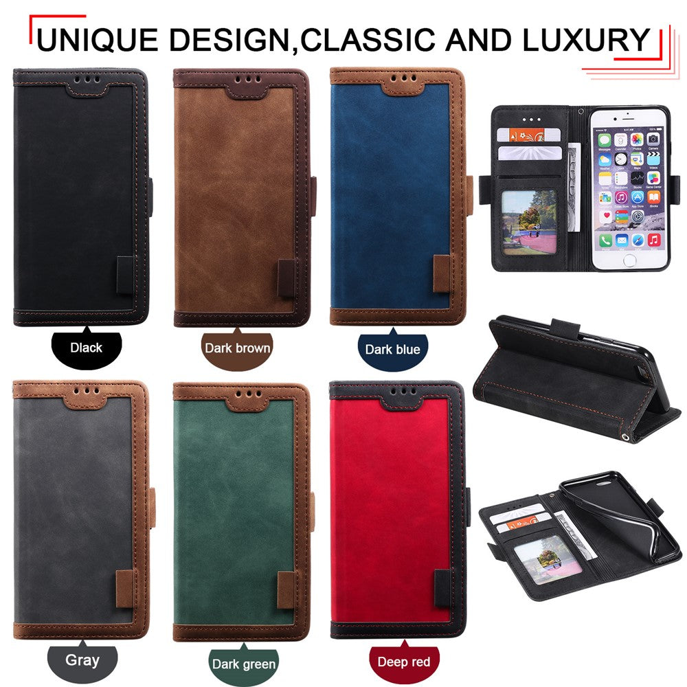 Retro Splicing PU Leather Wallet Magnetic Phone Cover for iPhone 8 / 7 / SE (2020) /SE (2022) 4.7 inch