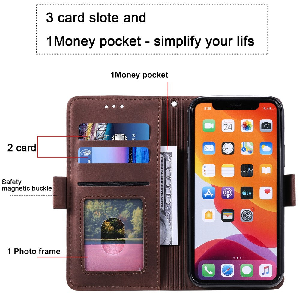 Retro Splicing Style Wallet Stand Leather Phone Case for iPhone 11 6.1 inch