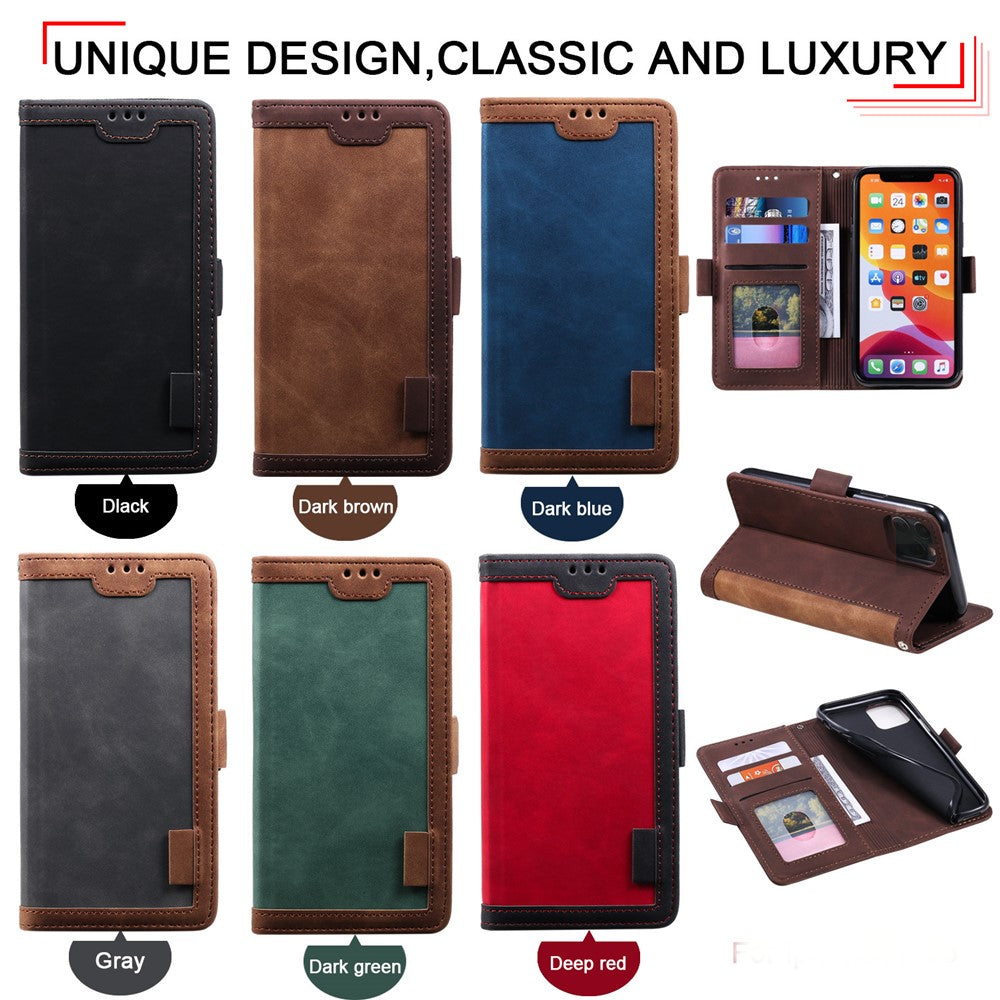 Retro Splicing Style Wallet Stand Leather Phone Case for iPhone 11 6.1 inch