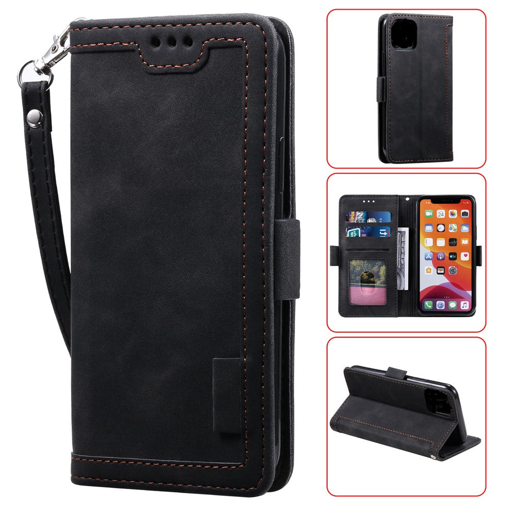 Retro Splicing Style Wallet Stand Leather Phone Case for iPhone 11 6.1 inch