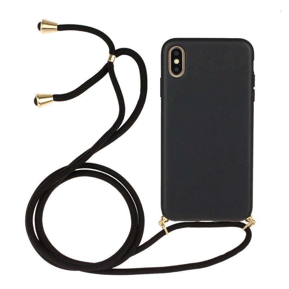 Environmental Natural Wheat Straw Soft TPU Phone Protection Cover with Multi-function Strap for iPhone XS Max 6.5 inch