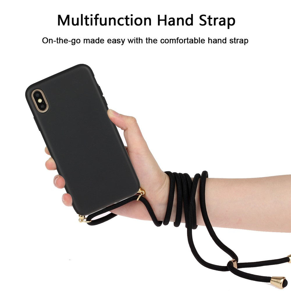 Environmental Natural Wheat Straw Soft TPU Phone Protection Cover with Multi-function Strap for iPhone XS Max 6.5 inch