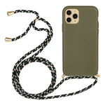 Natural Wheat Straw Soft TPU Cover Phone Shell with Multi-function Strap for iPhone 11 Pro Max 6.5 inch
