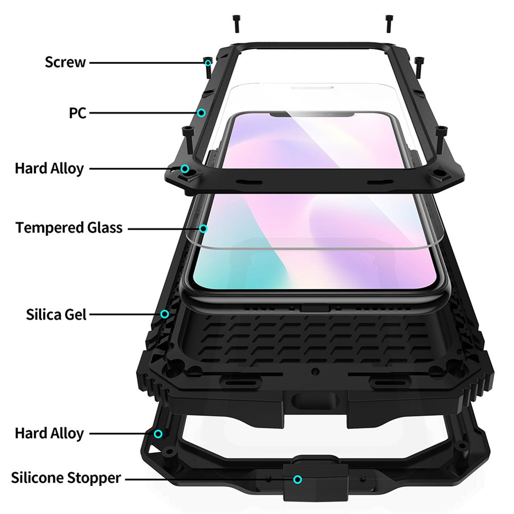 R-JUST Shockproof Dustproof Waterproof 360° Protective Shell with Kickstand for iPhone 11 6.1 inch