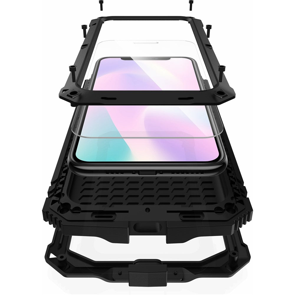 R-JUST Stød-/støvtæt, vandafvisende 360° beskyttelsescover med støttefod til iPhone 11 Pro Max 6,5 tommer