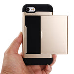 Skydbar Kortlomme Plast + TPU Hybrid Cover til iPhone SE (2020)/SE (2022)/7/8 4,7 tommer