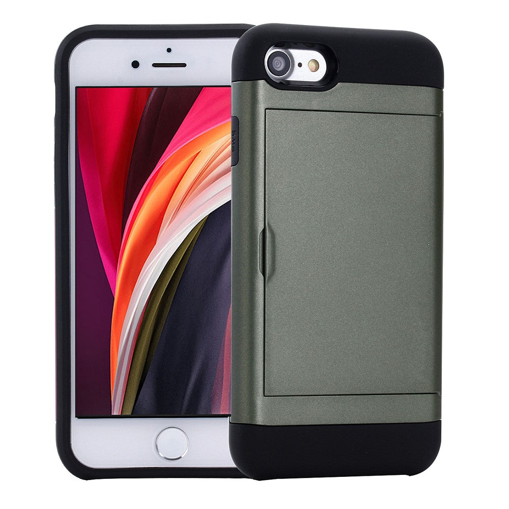 Skydbar Kortlomme Plast + TPU Hybrid Cover til iPhone SE (2020)/SE (2022)/7/8 4,7 tommer