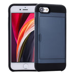 Skydbar Kortlomme Plast + TPU Hybrid Cover til iPhone SE (2020)/SE (2022)/7/8 4,7 tommer