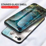 Marble Grain Pattern Tempered Glass PC + TPU Combo Case for iPhone SE (2nd Generation)