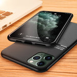 Minimalistisk Læderbelagt TPU-telefoncover til iPhone 11 Pro Max 6.5 tommer i forretningsstil