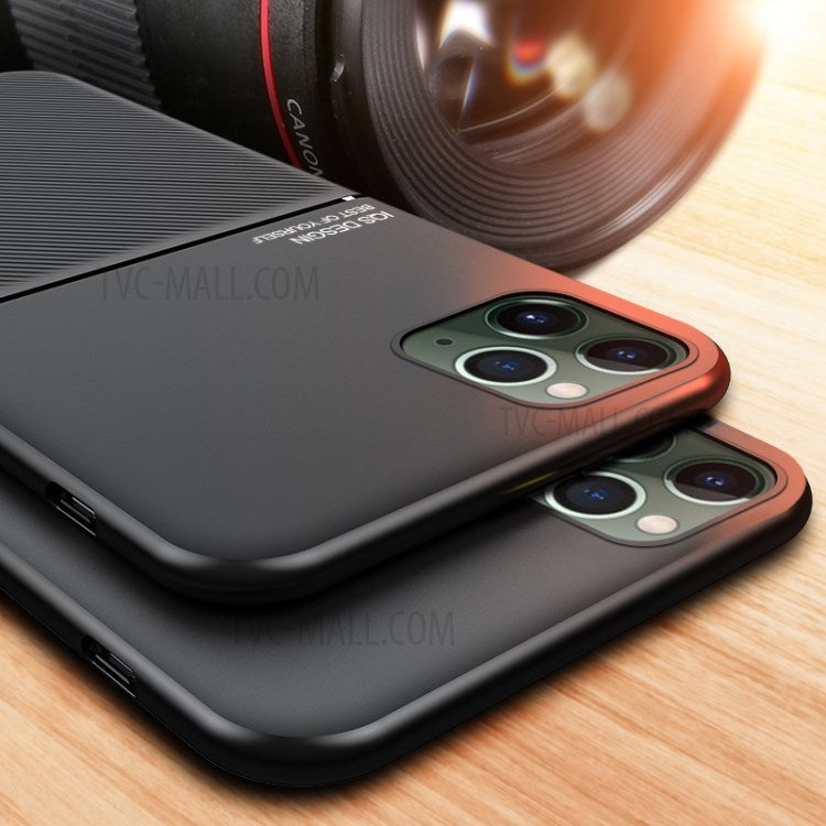 Minimalistisk Læderbelagt TPU-telefoncover til iPhone 11 Pro Max 6.5 tommer i forretningsstil