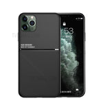 Minimalistisk Læderbelagt TPU-telefoncover til iPhone 11 Pro Max 6.5 tommer i forretningsstil