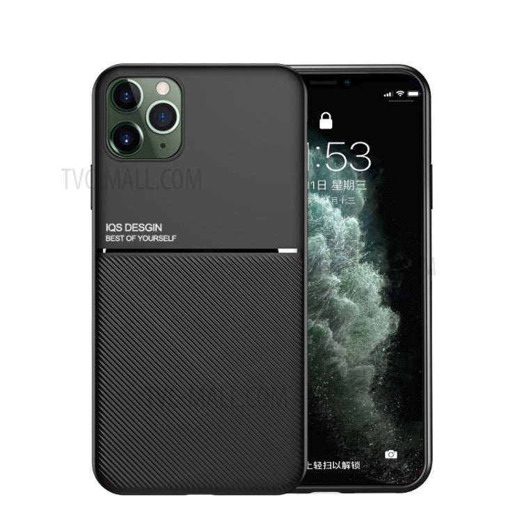 Minimalistisk Læderbelagt TPU-telefoncover til iPhone 11 Pro Max 6.5 tommer i forretningsstil