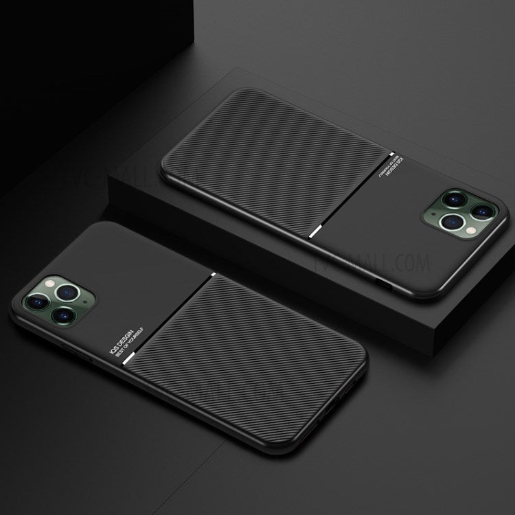 Minimalistisk Læderbelagt TPU-telefoncover til iPhone 11 Pro Max 6.5 tommer i forretningsstil