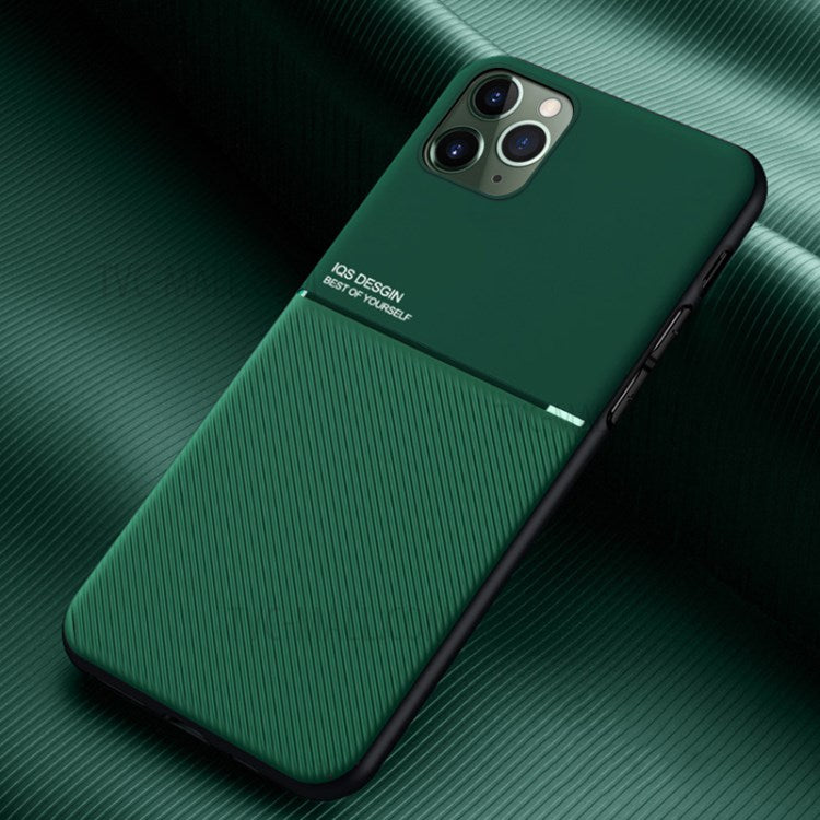 Minimalistisk Læderbelagt TPU-telefoncover til iPhone 11 Pro Max 6.5 tommer i forretningsstil
