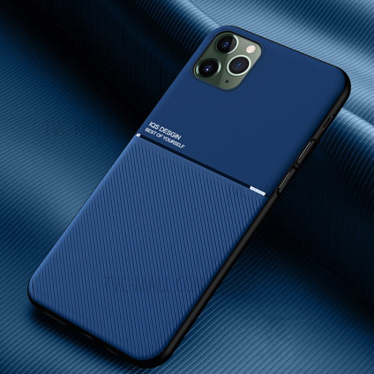 Minimalistisk Læderbelagt TPU-telefoncover til iPhone 11 Pro Max 6.5 tommer i forretningsstil