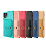 Læderbelagt TPU-cover med pungstativ og indbygget magnetplade til iPhone 11 Pro Max 6,5 tommer