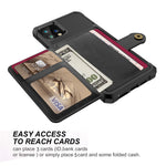 Læderbelagt TPU-cover med pungstativ og indbygget magnetplade til iPhone 11 Pro Max 6,5 tommer