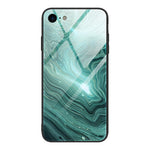 Marble Texture Glass Back + TPU Hybrid Case for iPhone SE (2020)/SE (2022)/8/7