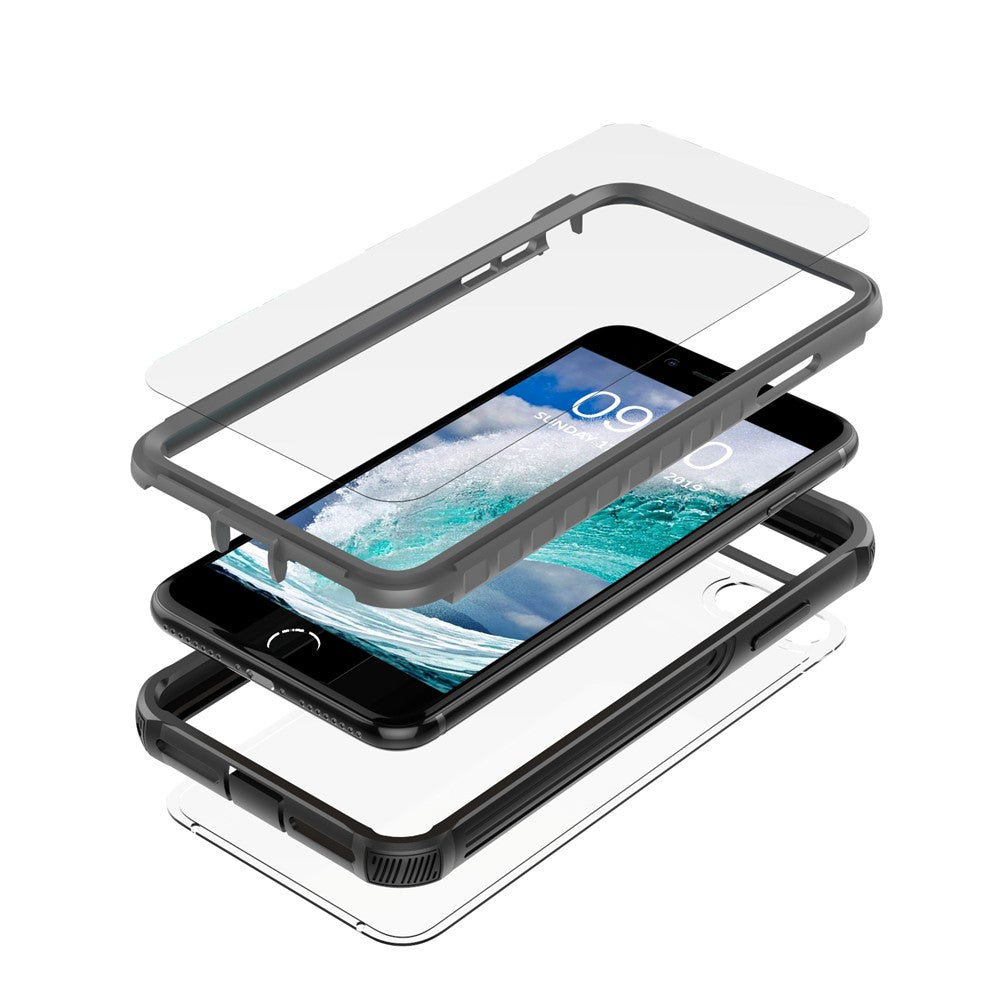 All-wrapped Anti-drop PC Cell Phone Case Built-in PET Screen Film for iPhone 8 Plus/7 Plus/6s Plus/6 Plus
