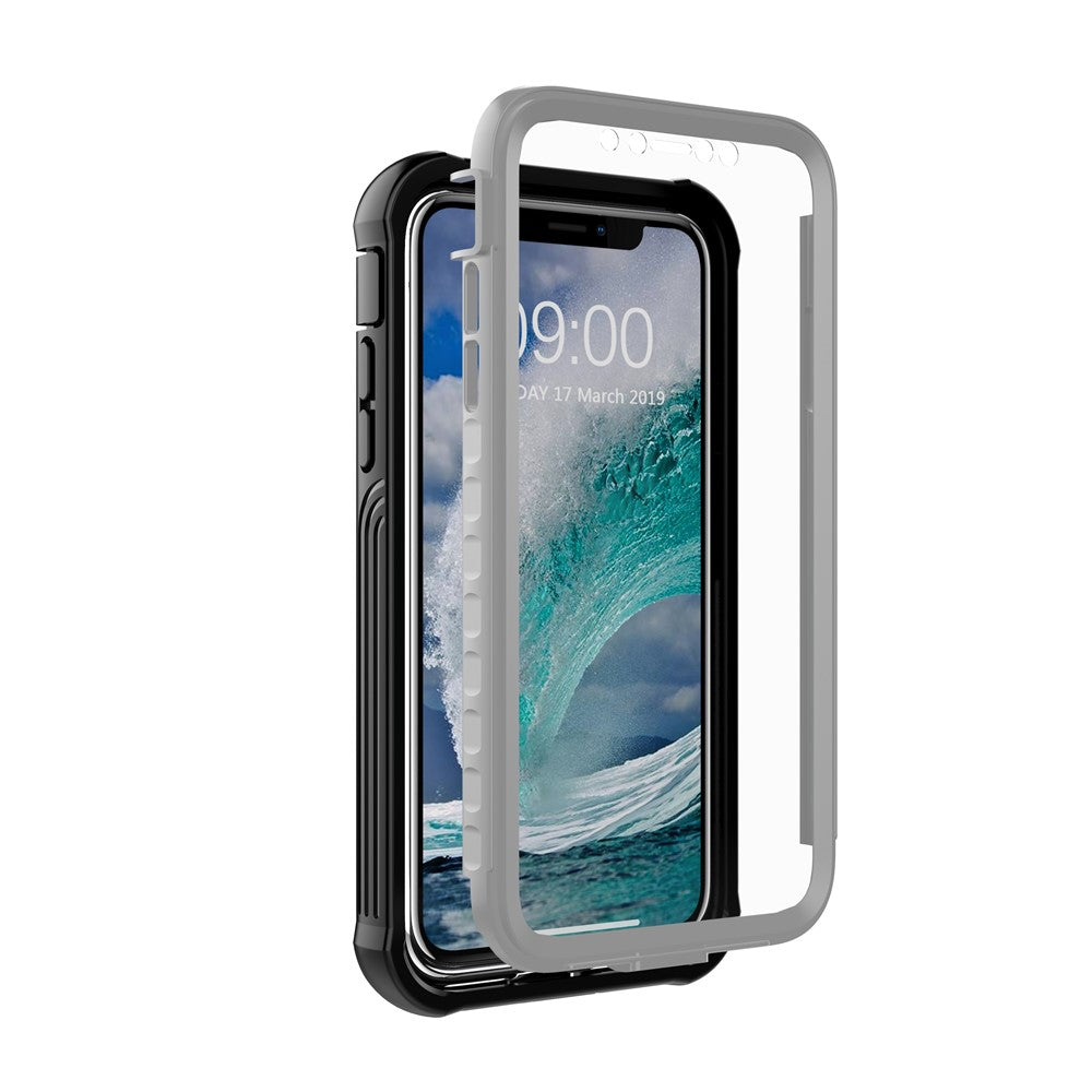 Fallsäkert heltäckande plastskal till mobilen med inbyggd PET-skärmfilm för iPhone 11 Pro Max 6,5 tum