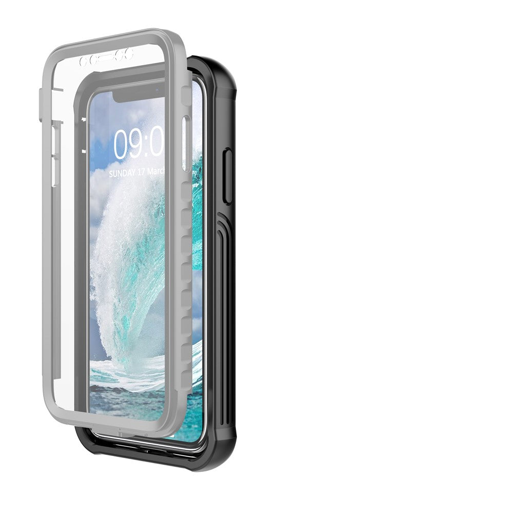Drop-proof All-wrapped Plastic Phone Shell Built-in PET Screen Film for iPhone 11 Pro Max 6.5 inch