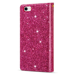Glittery Starry Style Laser Carving Zipper Wallet Stand Leather Phone Shell for iPhone SE (2020)/SE (2022)/8/7