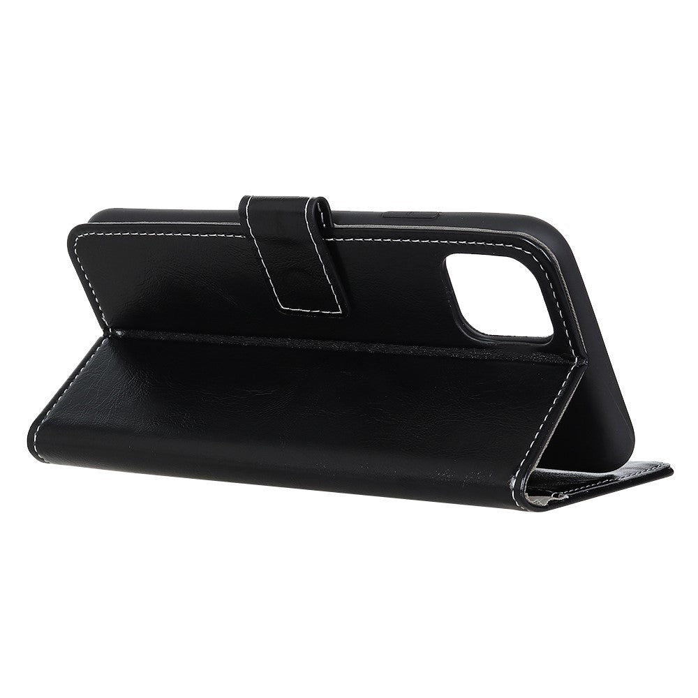 For iPhone 12 / 12 Pro 6.1 inch Crazy Horse Texture Vintage Leather Wallet Case Magnetic Shockproof Protective Cover with Stand Function