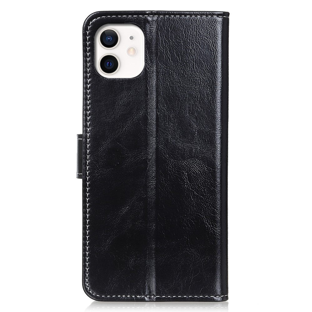 For iPhone 12 / 12 Pro 6.1 inch Crazy Horse Texture Vintage Leather Wallet Case Magnetic Shockproof Protective Cover with Stand Function