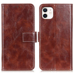 For iPhone 12 / 12 Pro 6.1 inch Crazy Horse Texture Vintage Leather Wallet Case Magnetic Shockproof Protective Cover with Stand Function