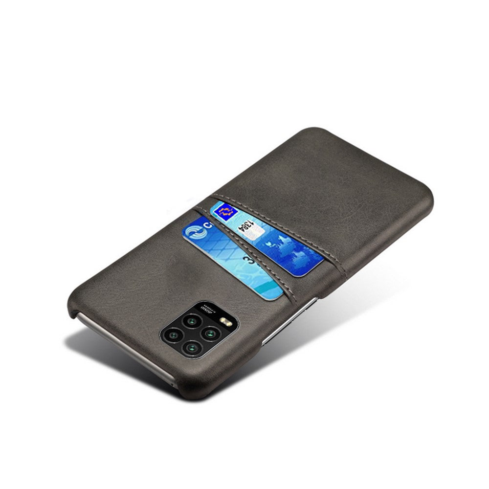 with Double Card Slots PU Leather Coated Hard PC Case for Xiaomi Mi 10 Lite 5G