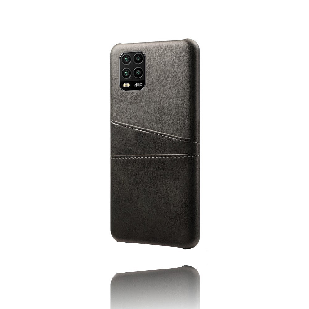 with Double Card Slots PU Leather Coated Hard PC Case for Xiaomi Mi 10 Lite 5G