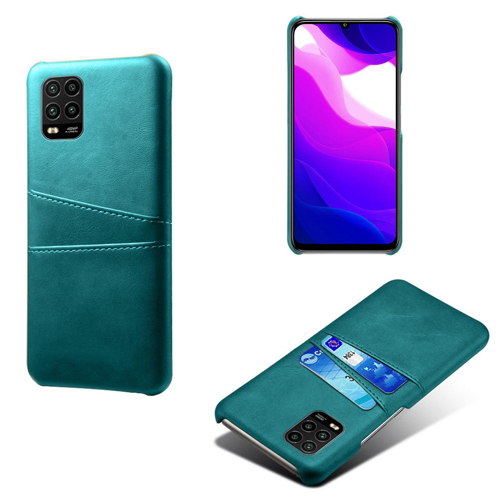 with Double Card Slots PU Leather Coated Hard PC Case for Xiaomi Mi 10 Lite 5G