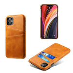 PU Leather Coated PC Shell with Double Card Slots for iPhone 12 Pro Max 6.7 inch