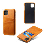 PU Leather Coated PC Shell with Double Card Slots for iPhone 12 Pro Max 6.7 inch