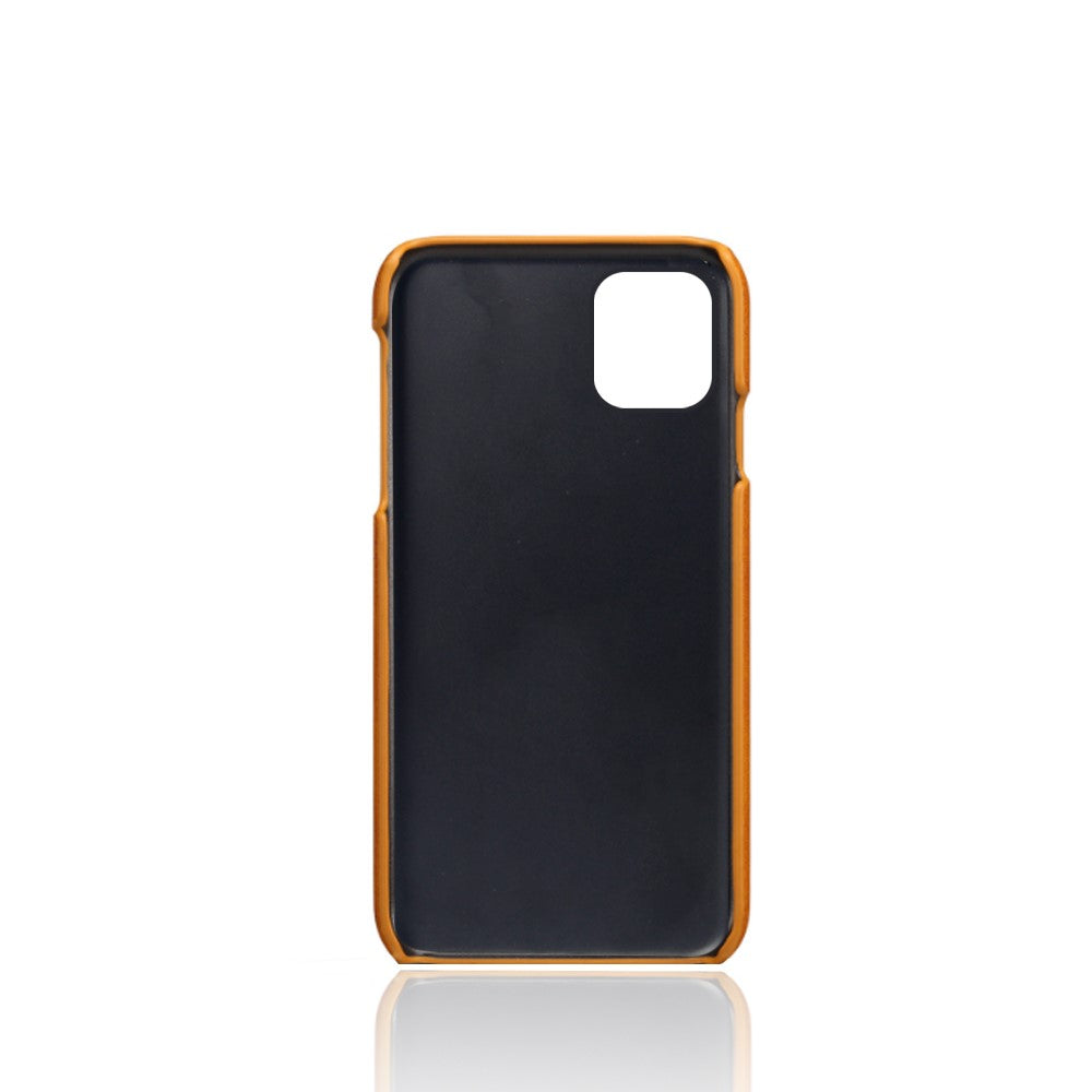 PU Leather Coated PC Shell with Double Card Slots for iPhone 12 Pro Max 6.7 inch