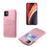 PU Leather Coated PC Shell with Double Card Slots for iPhone 12 Pro Max 6.7 inch