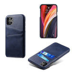 PU Leather Coated PC Shell with Double Card Slots for iPhone 12 Pro Max 6.7 inch