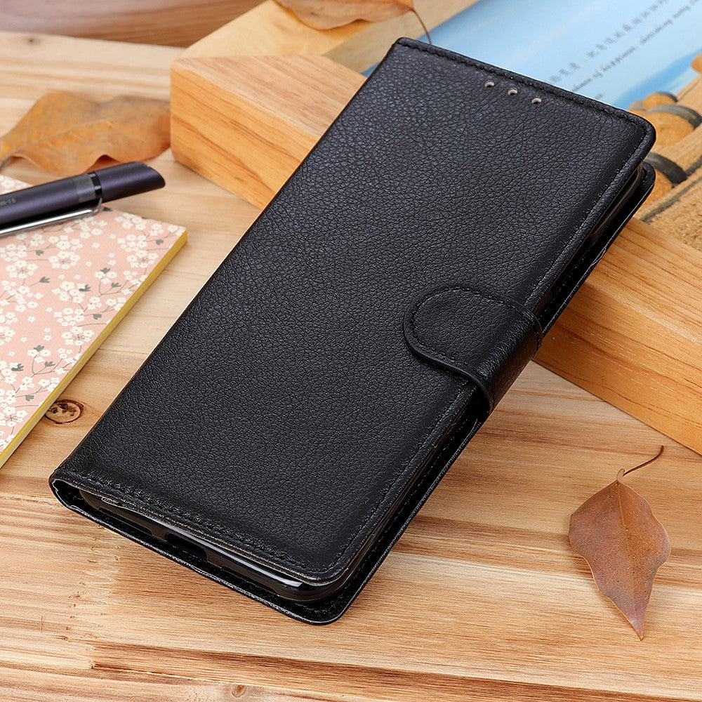 Til iPhone 12 Pro/12 Støvtæt, Stødresistent Litchi-skind Tekstur Pung Læder Etui med Stander