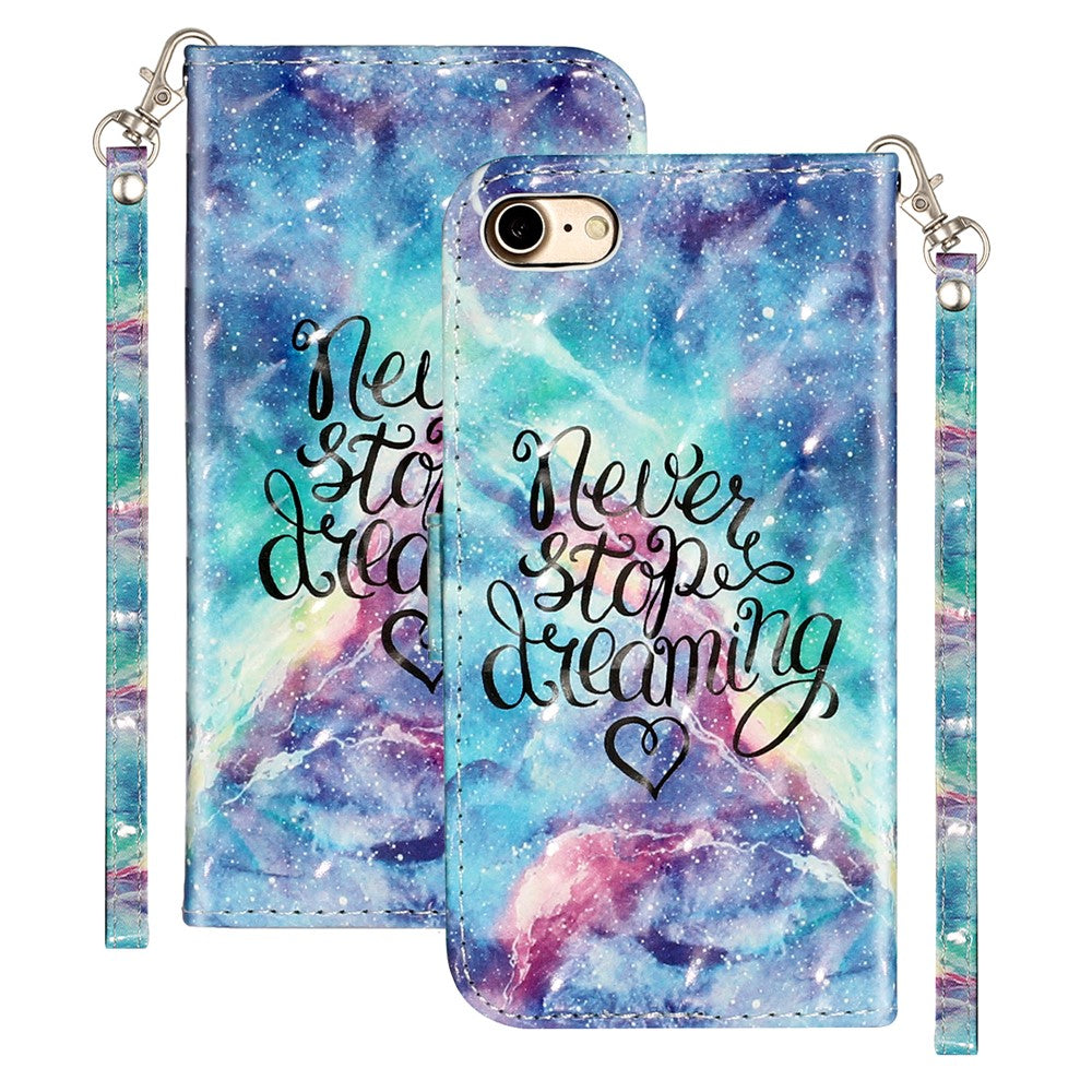 Light Spot Decor Pattern Printing Wallet Stand Flip Leather Case for iPhone 7/8/SE (2020)/SE (2022)
