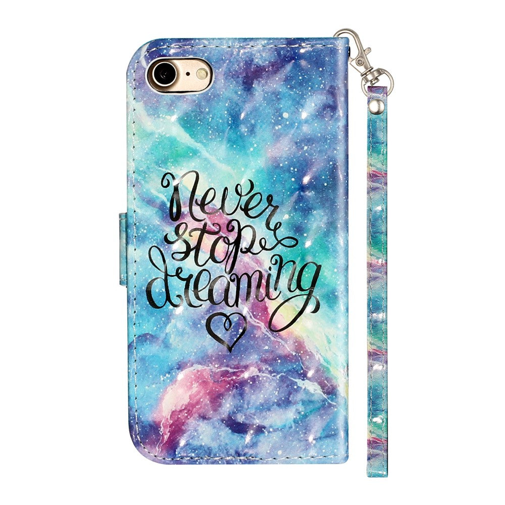 Light Spot Decor Pattern Printing Wallet Stand Flip Leather Case for iPhone 7/8/SE (2020)/SE (2022)