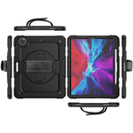 Tablet Case for iPad Pro 12.9 (2022) / (2021) / (2020) / (2018) Swivel Kickstand Hand Strap PC + Silicone Cover with Shoulder Strap