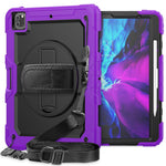 Tablet Case for iPad Pro 12.9 (2022) / (2021) / (2020) / (2018) Swivel Kickstand Hand Strap PC + Silicone Cover with Shoulder Strap