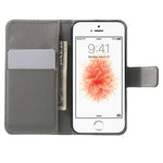 Water Transfer Printing Patterned Leather Wallet Stand Protective Case for iPhone SE/5s/5