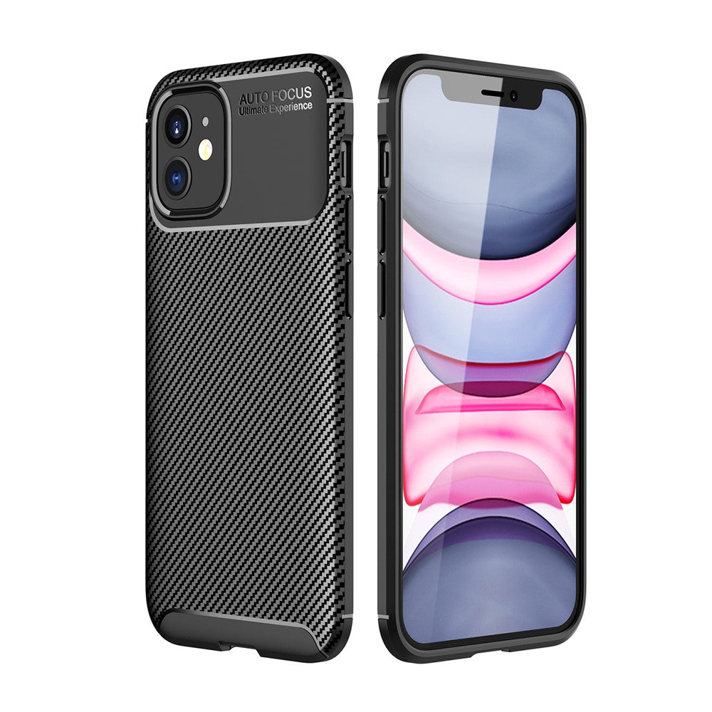 Drop Resistant Carbon Fiber Texture TPU Back Case for iPhone 12