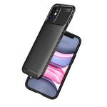 Drop Resistant Carbon Fiber Texture TPU Back Case for iPhone 12