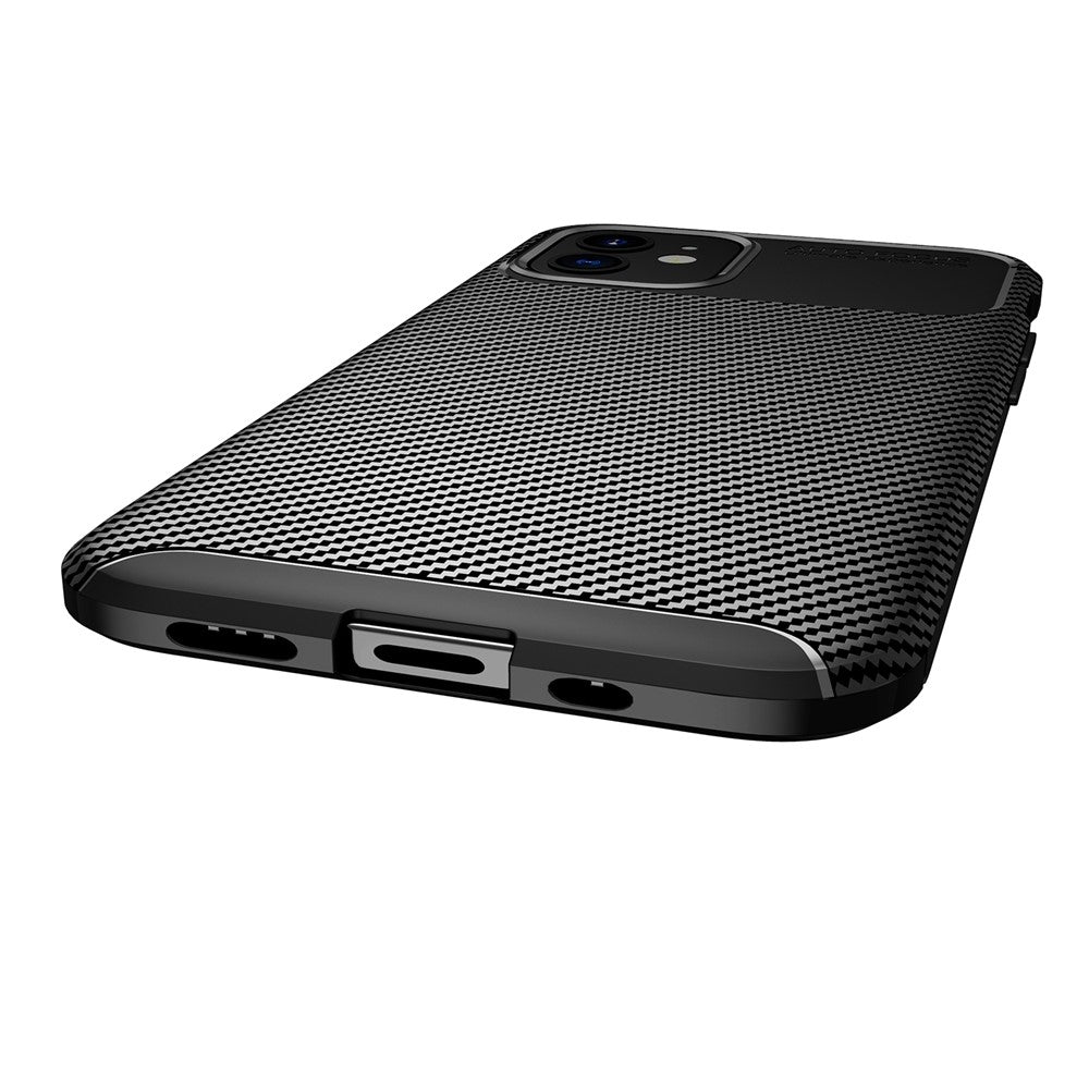 Drop Resistant Carbon Fiber Texture TPU Back Case for iPhone 12