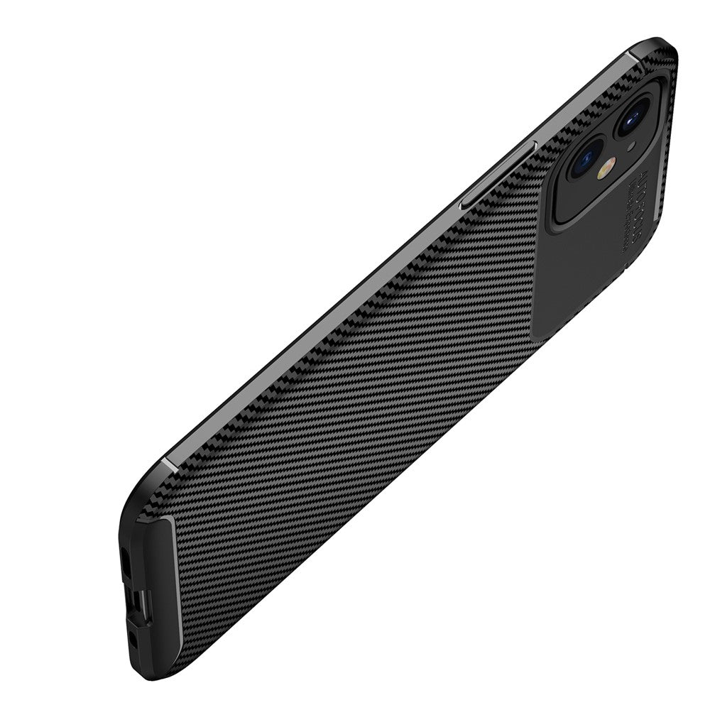 Drop Resistant Carbon Fiber Texture TPU Back Case for iPhone 12