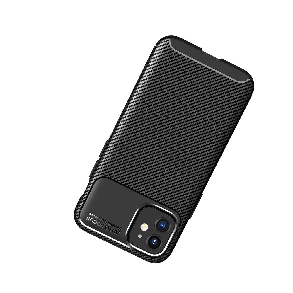 Drop Resistant Carbon Fiber Texture TPU Back Case for iPhone 12